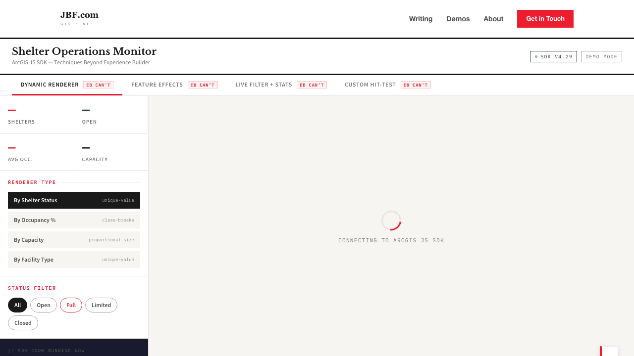 Screenshot of Dynamic Renderers and WebGL Feature Effects